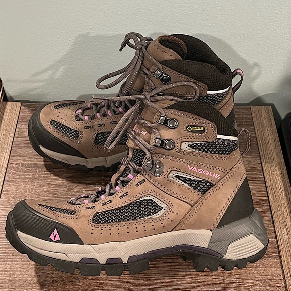Vasque Stealth Hiking Outdoor Shoes US 6.5 M Blue & Tan EUC